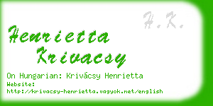 henrietta krivacsy business card