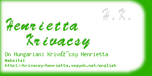 henrietta krivacsy business card